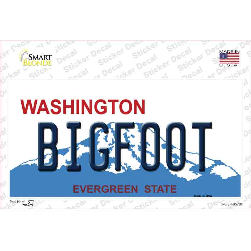 Bigfoot Washington Novelty Sticker Decal