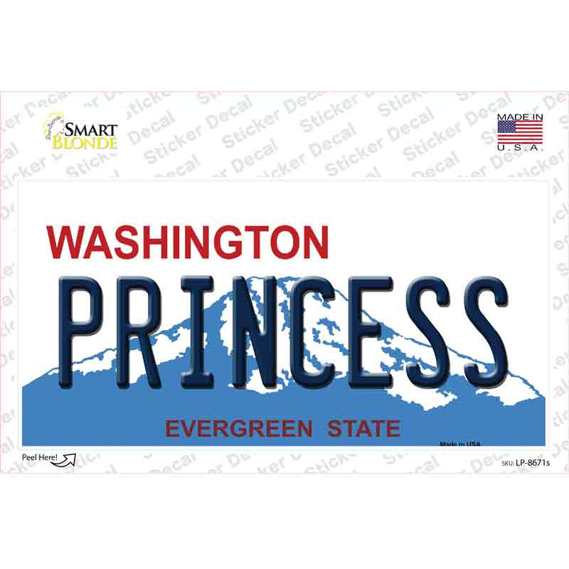 Princess Washington Novelty Sticker Decal