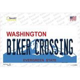 Biker Crossing Washington Novelty Sticker Decal