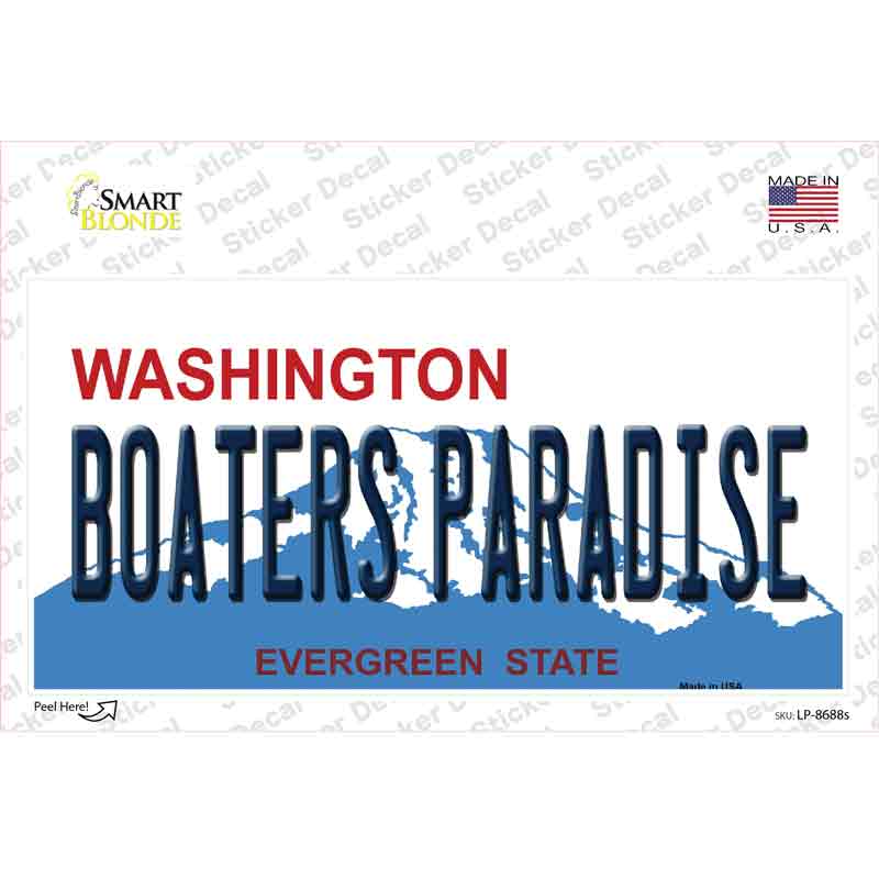 Boaters Paradise Washington Novelty Sticker Decal