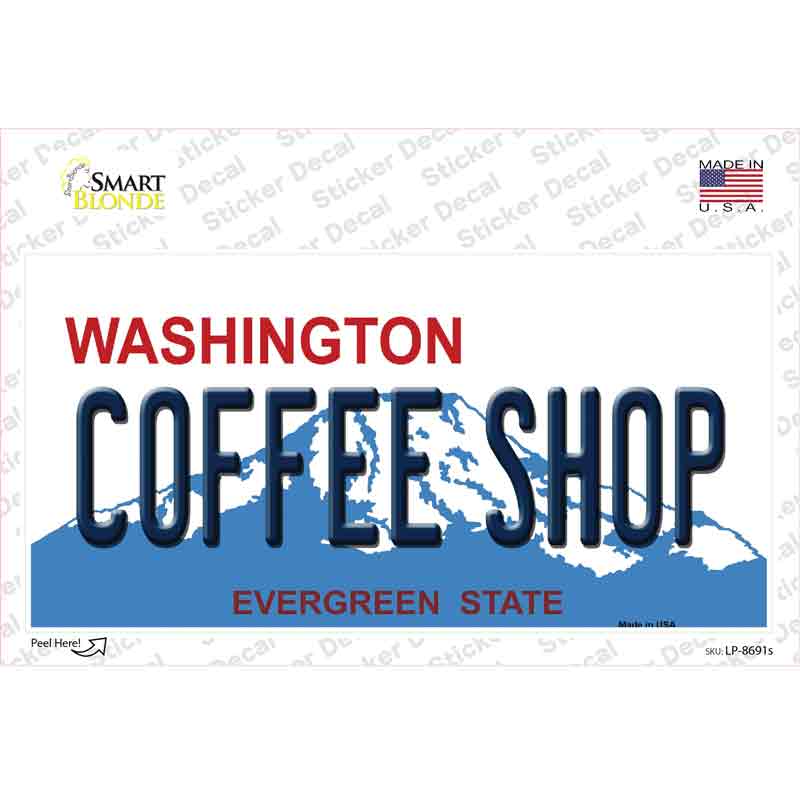 Coffee Shop Washington Novelty Sticker Decal