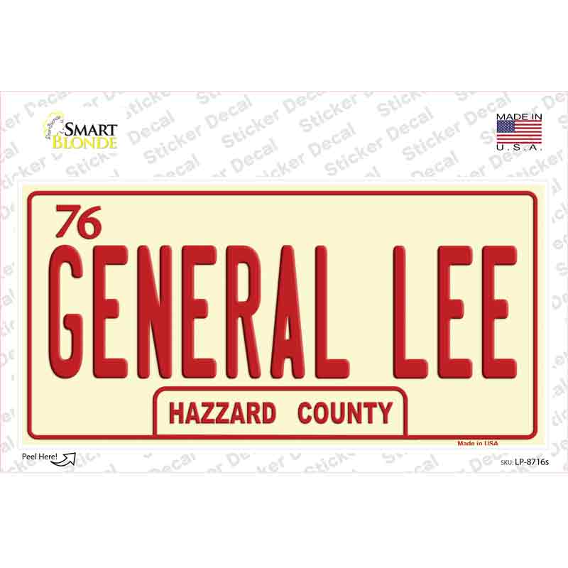 General Lee Novelty Sticker Decal