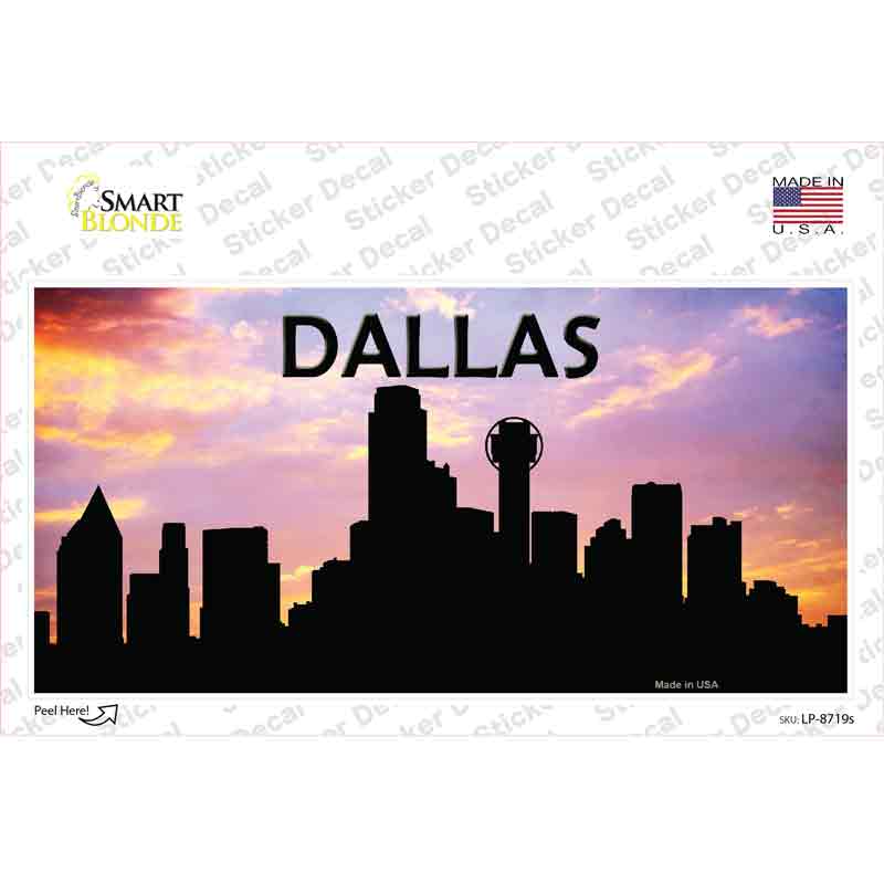 Small Dallas Sticker Dallas Silhouette Novelty Sticker Decal | Smart Blonde