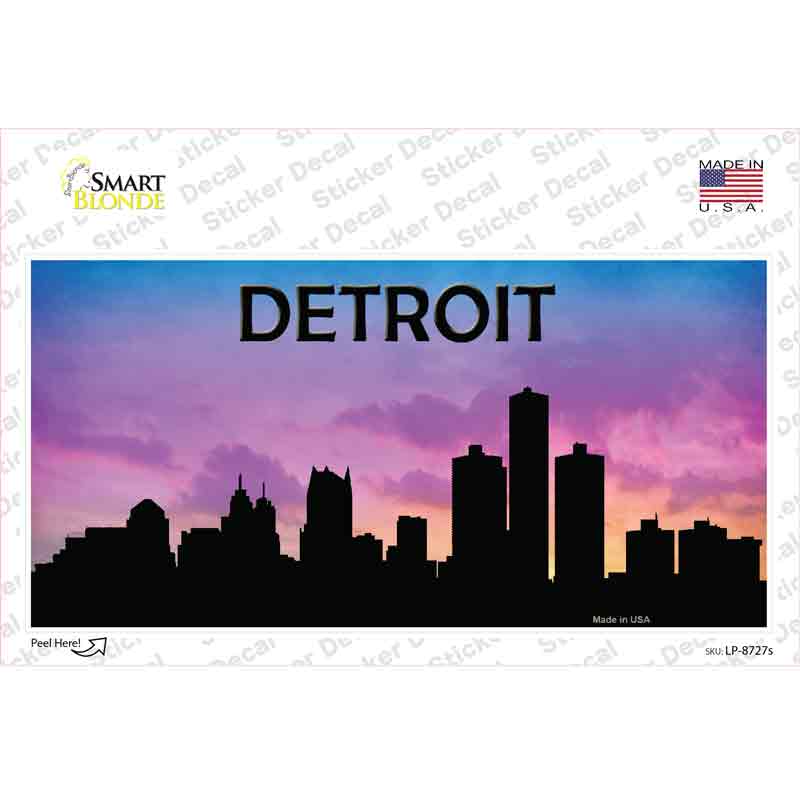 Detroit Silhouette Novelty Sticker Decal