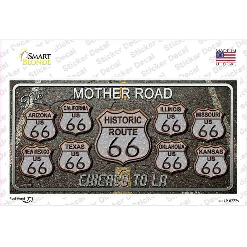 Route 66 Black Top Novelty Sticker Decal