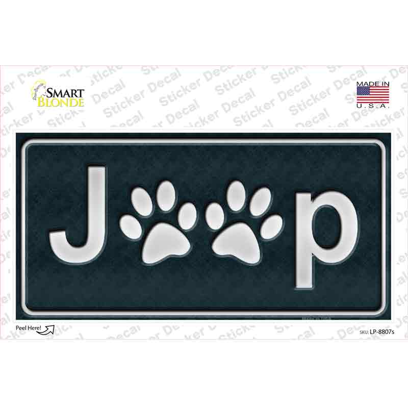 J**p Paw Prints Novelty Sticker Decal