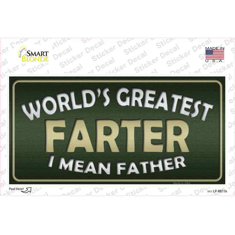 Greatest Farter Novelty Sticker Decal