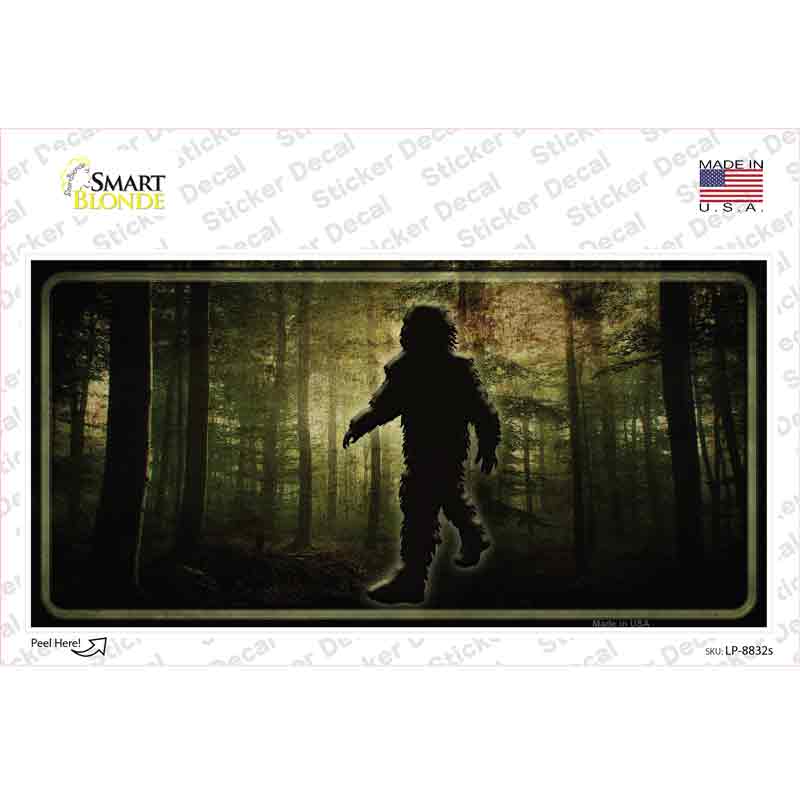 Bigfoot In The Woods Novelty Sticker Decal