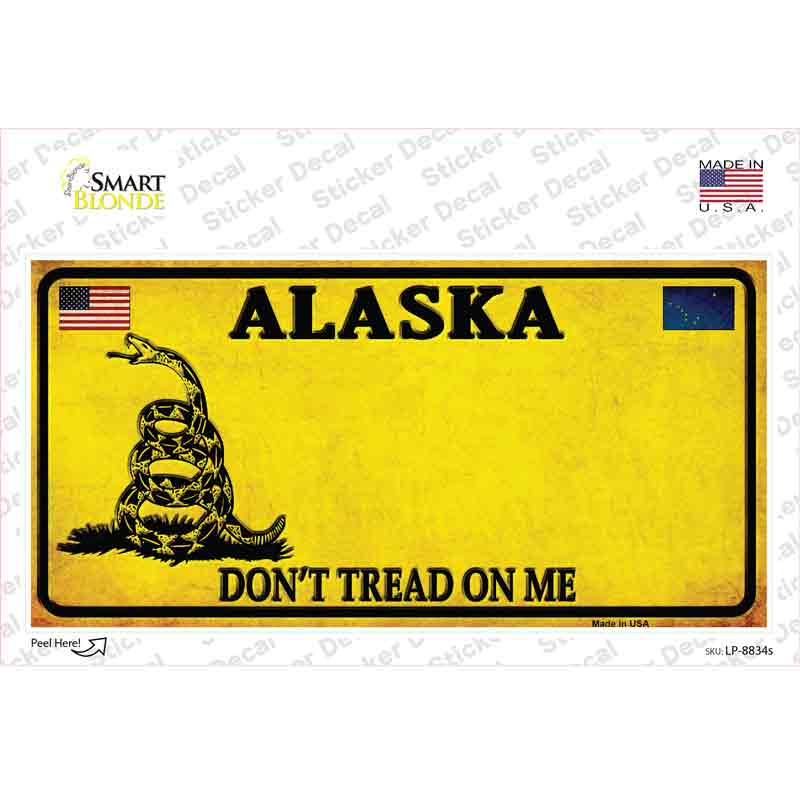 Alaska Dont Tread On Me Novelty Sticker Decal