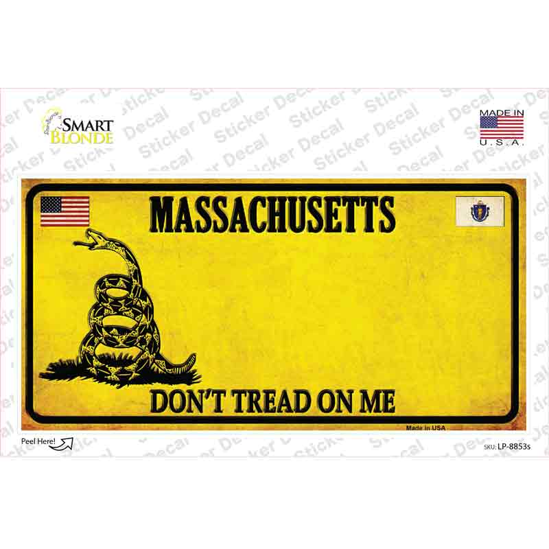Massachusetts Dont Tread On Me Novelty Sticker Decal