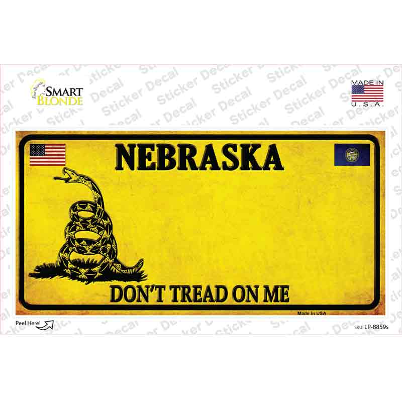 Nebraska Dont Tread On Me Novelty Sticker Decal