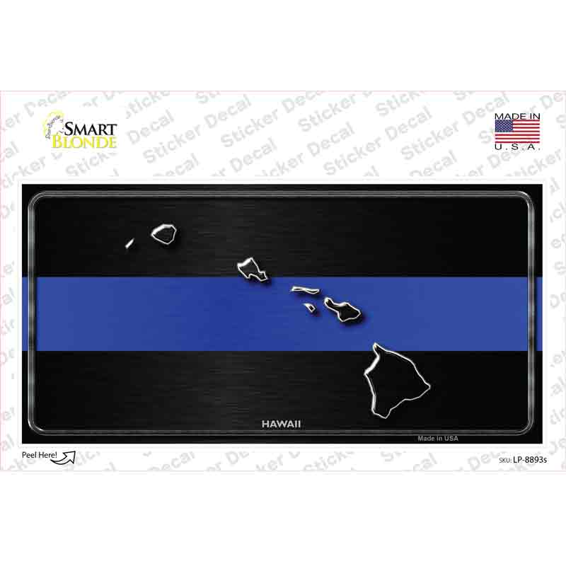 Hawaii Thin Blue Line Novelty Sticker Decal