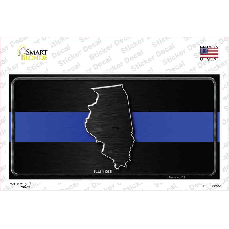 Illinois Thin Blue Line Novelty Sticker Decal