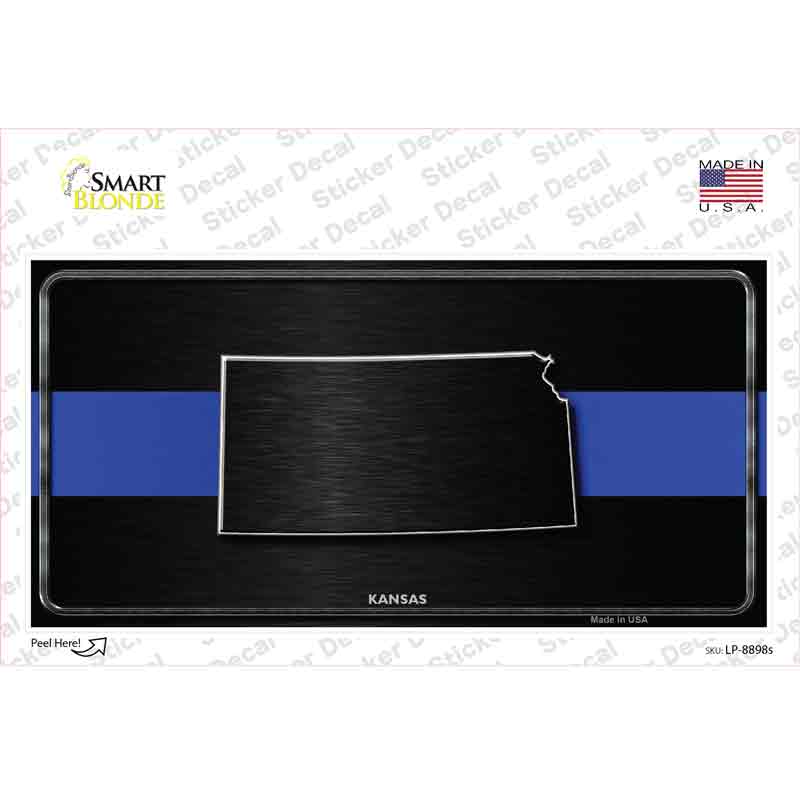 Kansas Thin Blue Line Novelty Sticker Decal