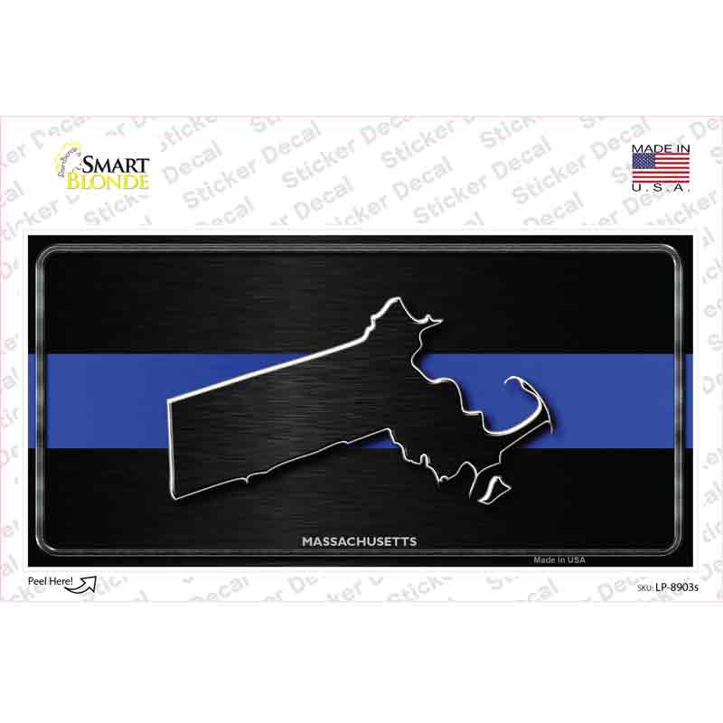 Massachusetts Thin Blue Line Novelty Sticker Decal