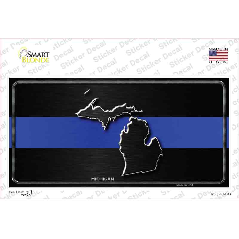 Michigan Thin Blue Line Novelty Sticker Decal