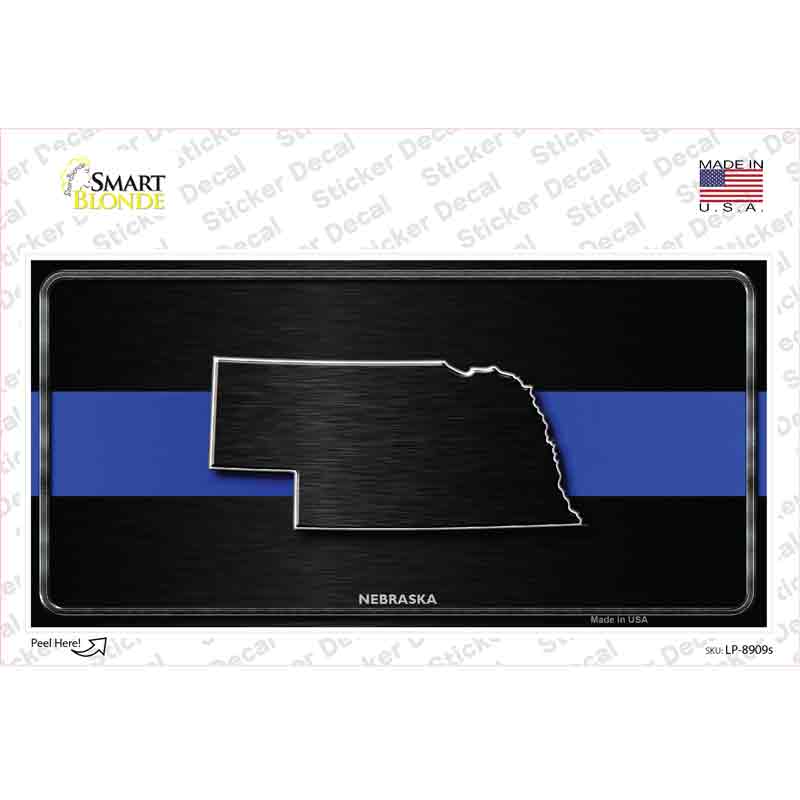 Nebraska Thin Blue Line Novelty Sticker Decal