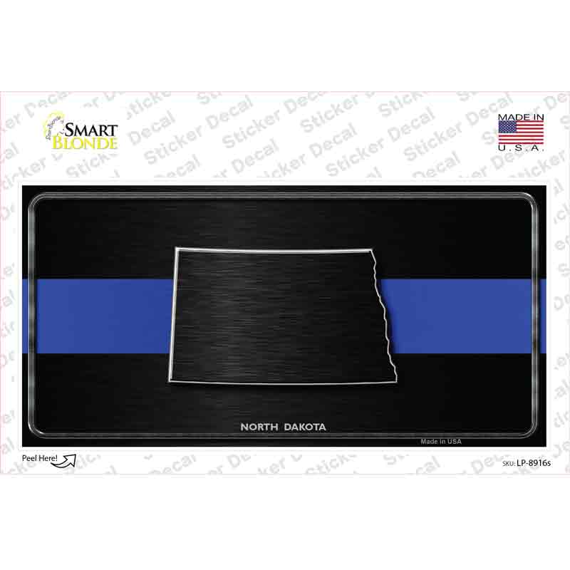 North Dakota Thin Blue Line Novelty Sticker Decal