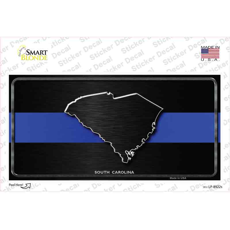 South Carolina Thin Blue Line Novelty Sticker Decal