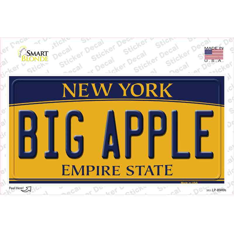 Big Apple New York Novelty Sticker Decal
