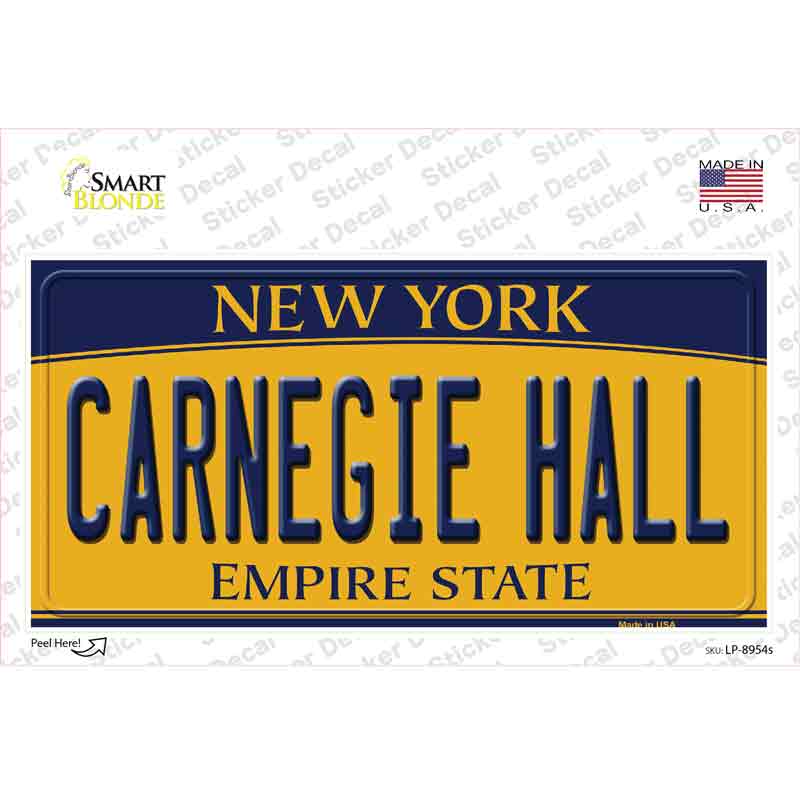 Carnegie Hall New York Novelty Sticker Decal