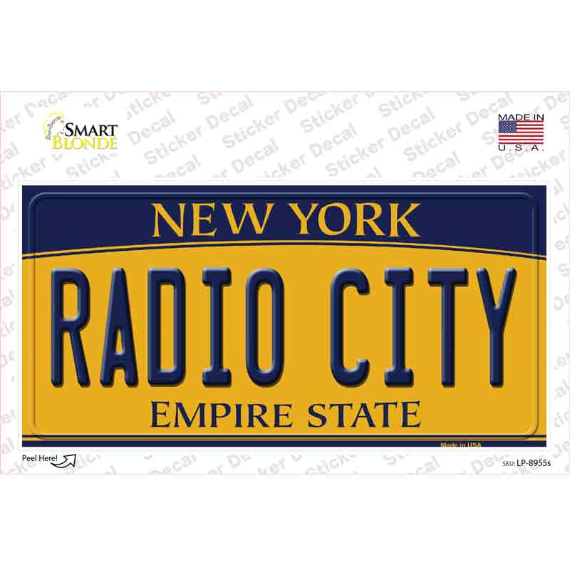 Radio City New York Novelty Sticker Decal