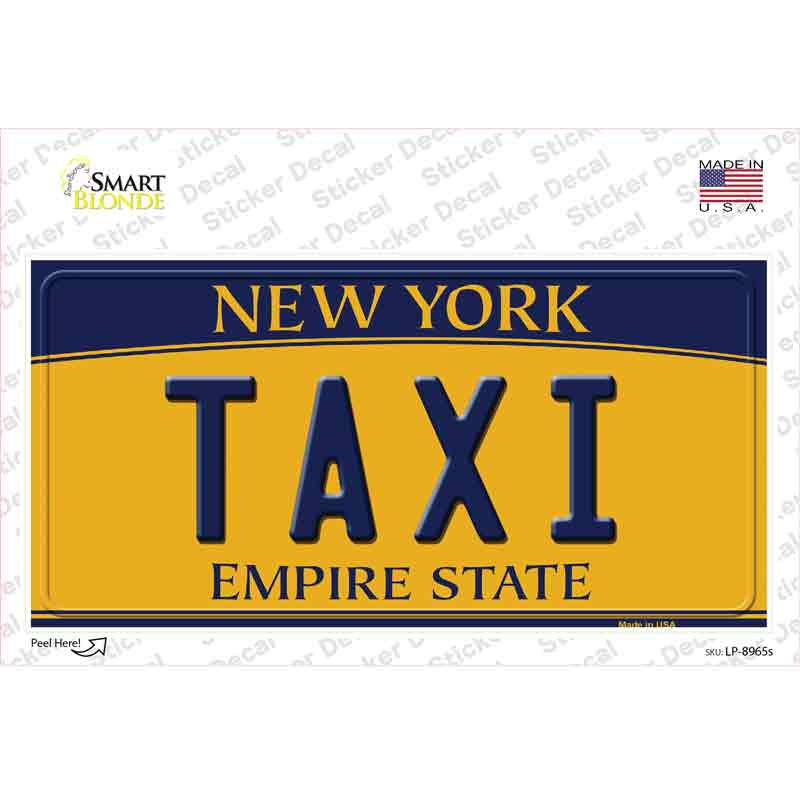 Taxi New York Novelty Sticker Decal