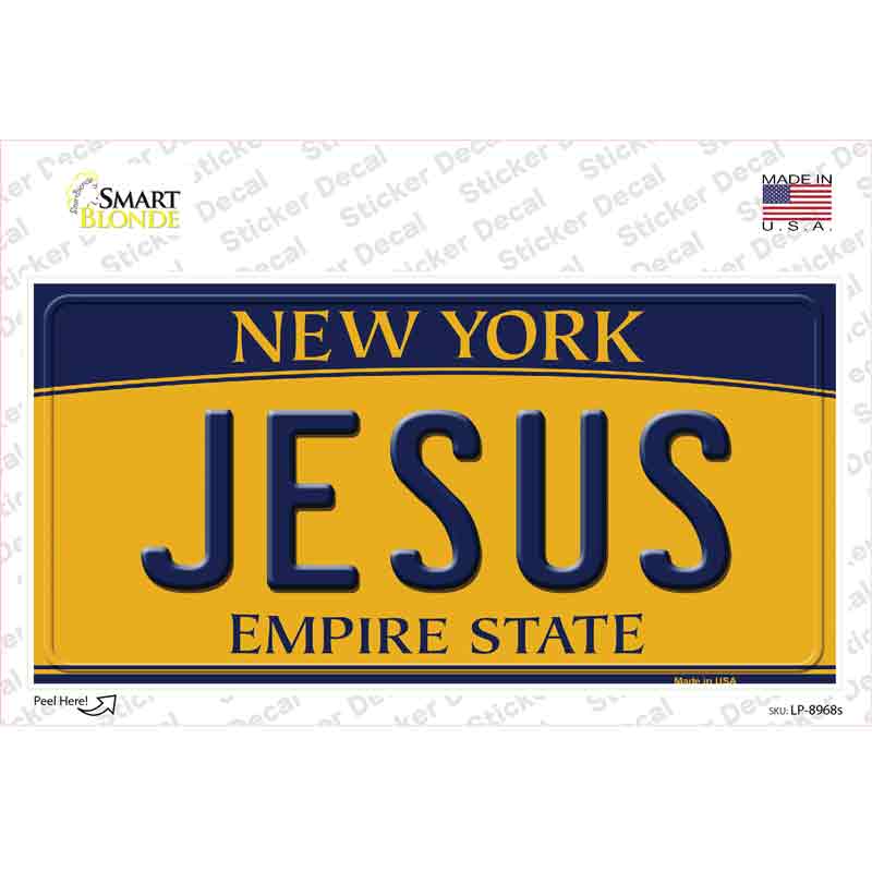 Jesus New York Novelty Sticker Decal