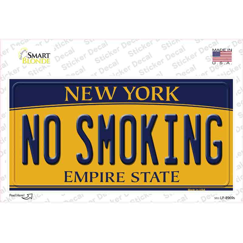 No Smoking New York Novelty Sticker Decal