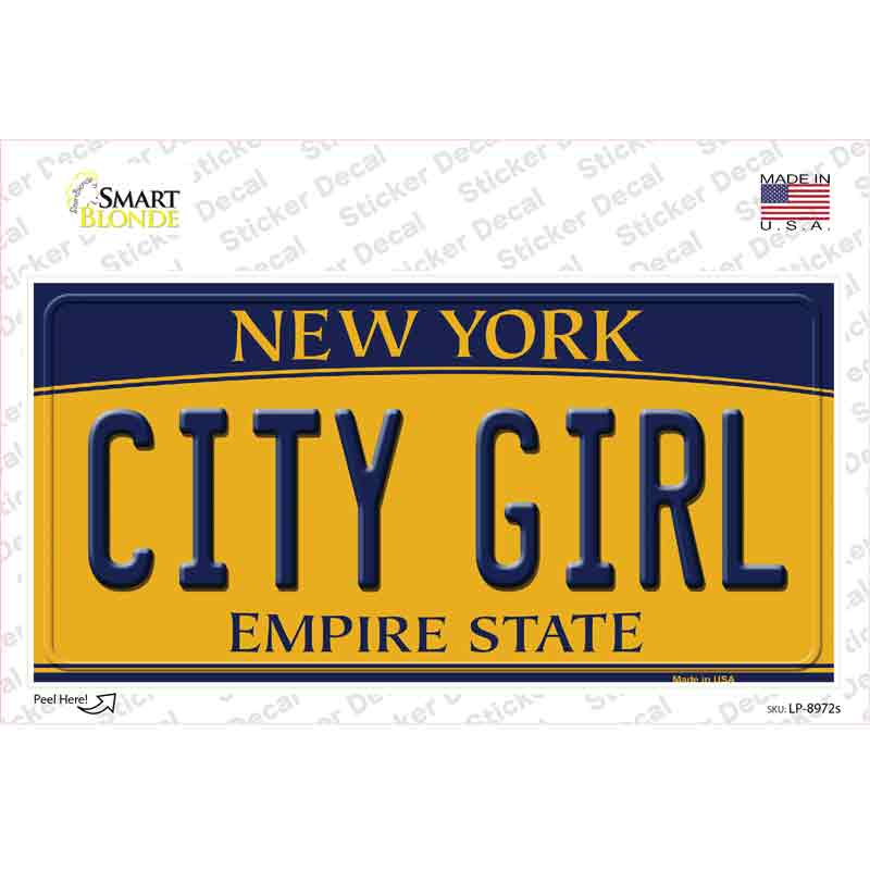 City Girl New York Novelty Sticker Decal
