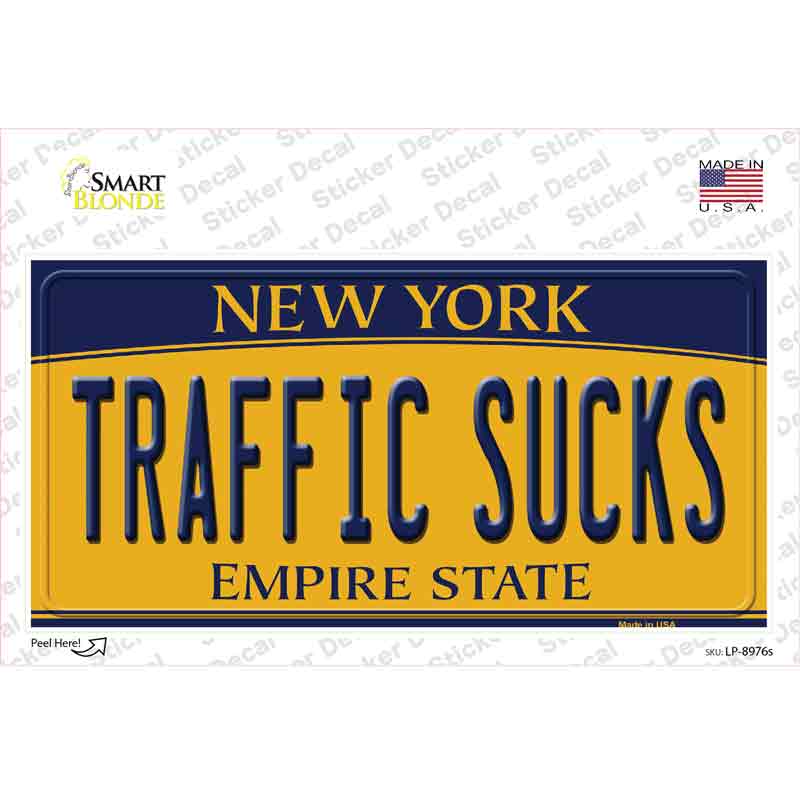 Traffic Sucks New York Novelty Sticker Decal