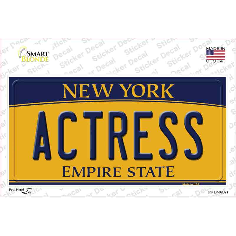 Actress New York Novelty Sticker Decal
