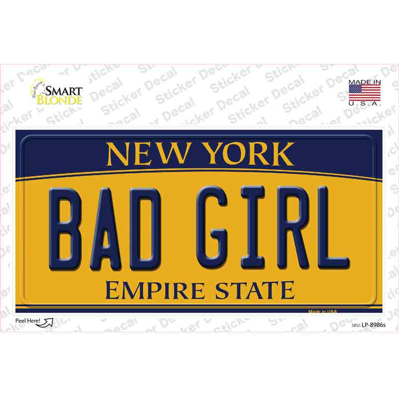 Bad Girl New York Novelty Sticker Decal