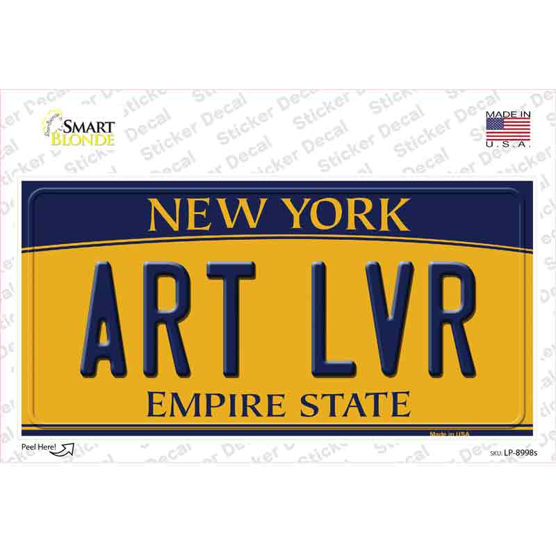 Art Lvr New York Novelty Sticker Decal