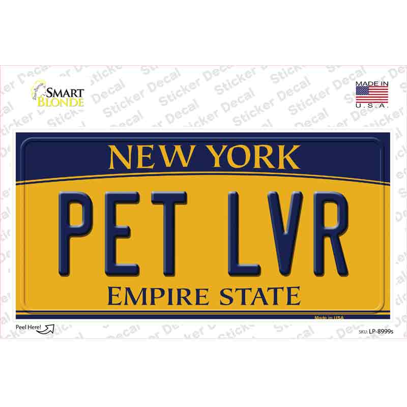 Pet Lvr New York Novelty Sticker Decal