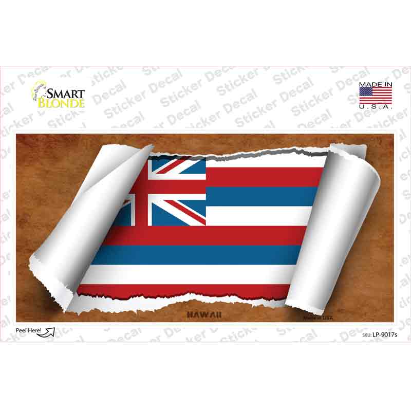 Hawaii Flag Scroll Novelty Sticker Decal