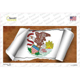 Illinois Flag Scroll Novelty Sticker Decal