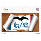 Iowa Flag Scroll Novelty Sticker Decal