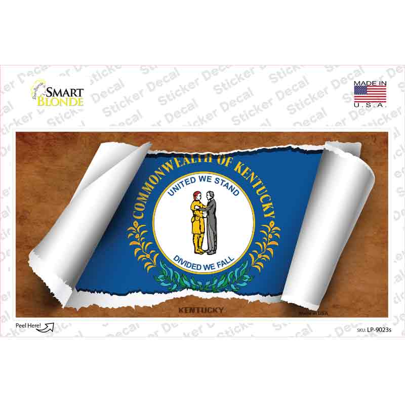 Kentucky Flag Scroll Novelty Sticker Decal