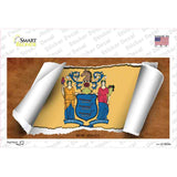 New Jersey Flag Scroll Novelty Sticker Decal