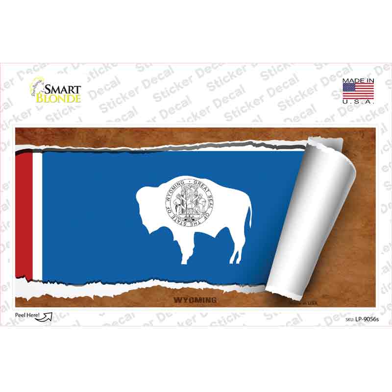 Wyoming Flag Scroll Novelty Sticker Decal