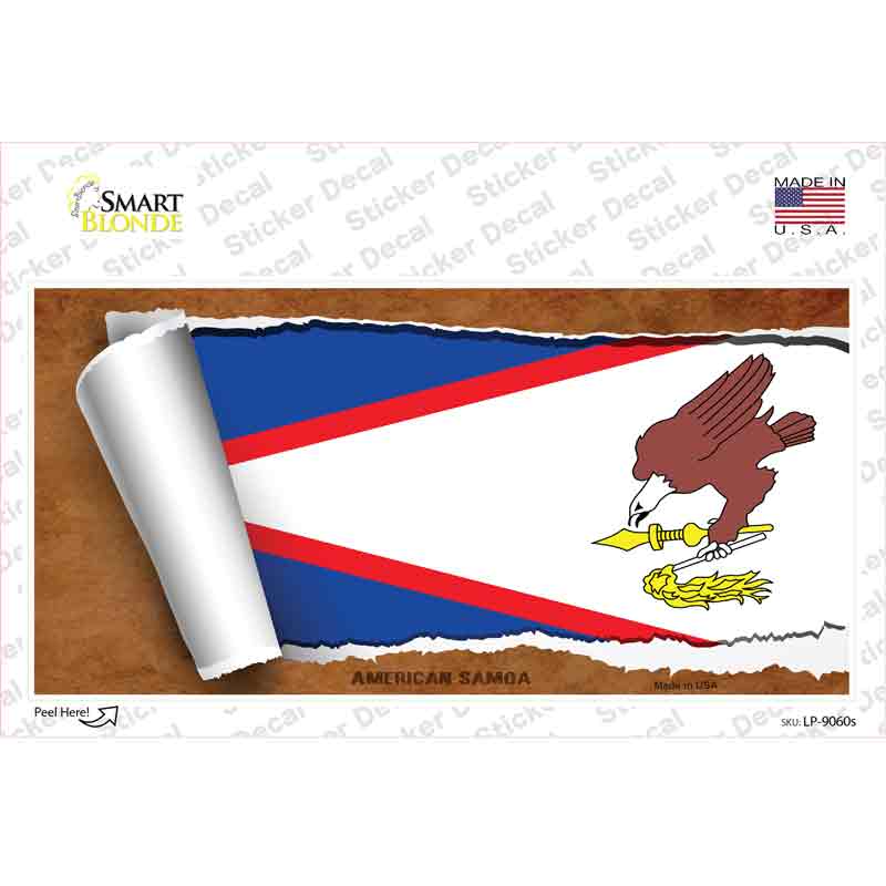 American Samoa Flag Scroll Novelty Sticker Decal