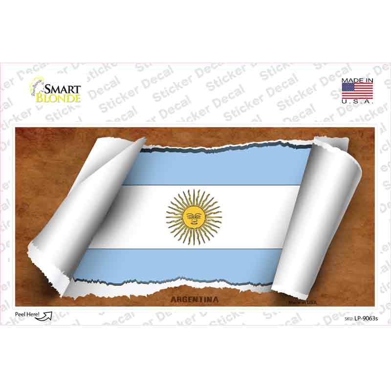 Argentina Flag Scroll Novelty Sticker Decal