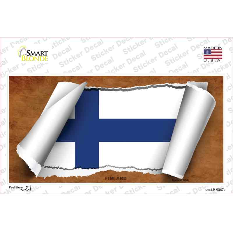 Finland Flag Scroll Novelty Sticker Decal