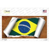 Brazil Flag Scroll Novelty Sticker Decal