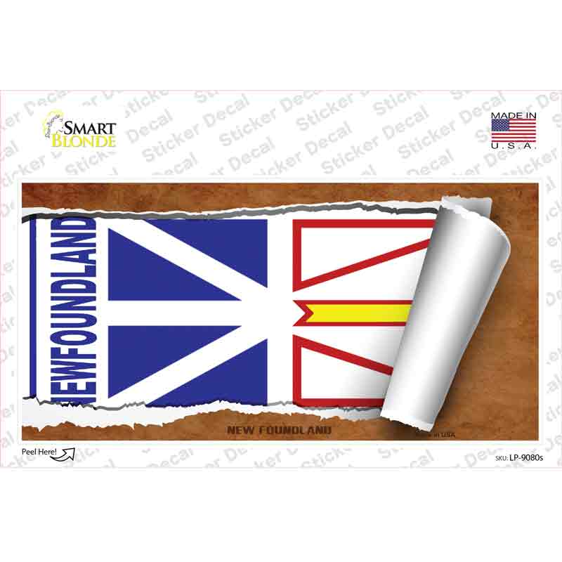 Newfoundland Flag Scroll Novelty Sticker Decal
