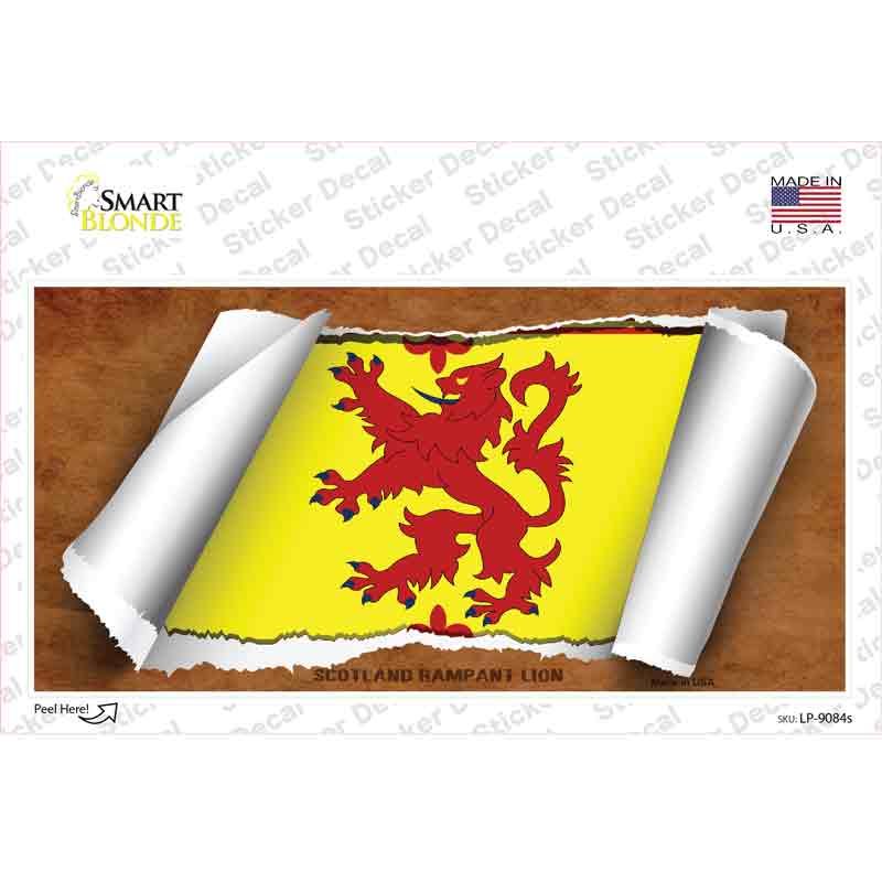 Scotland Rampant Lion Flag Scroll Novelty Sticker Decal