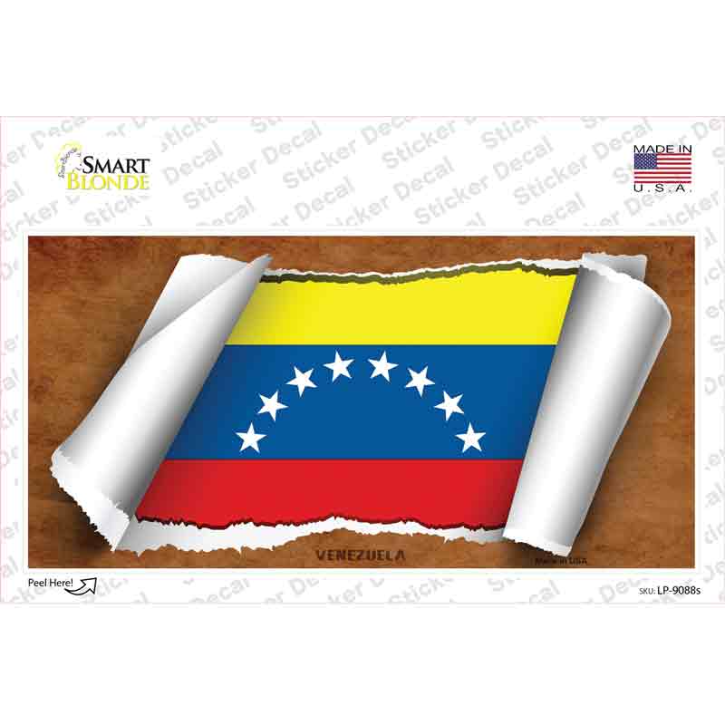 Venezuela Flag Scroll Novelty Sticker Decal