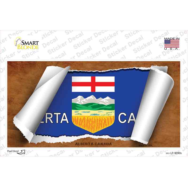 Alberta Canada Flag Scroll Novelty Sticker Decal