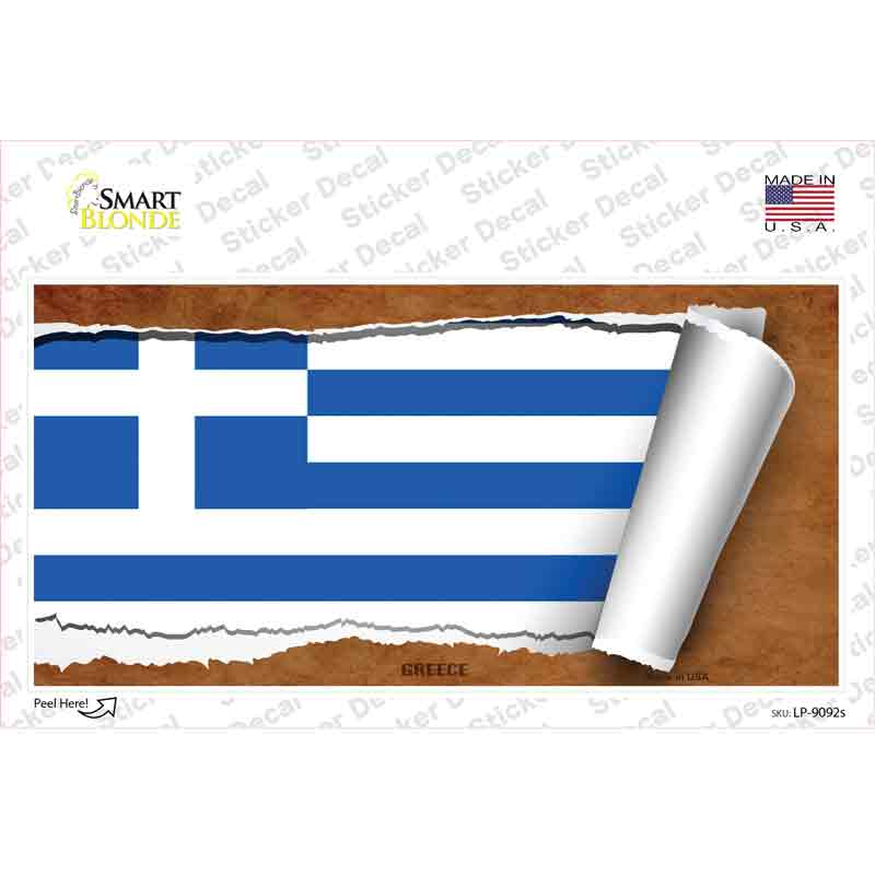 Greece Flag Scroll Novelty Sticker Decal